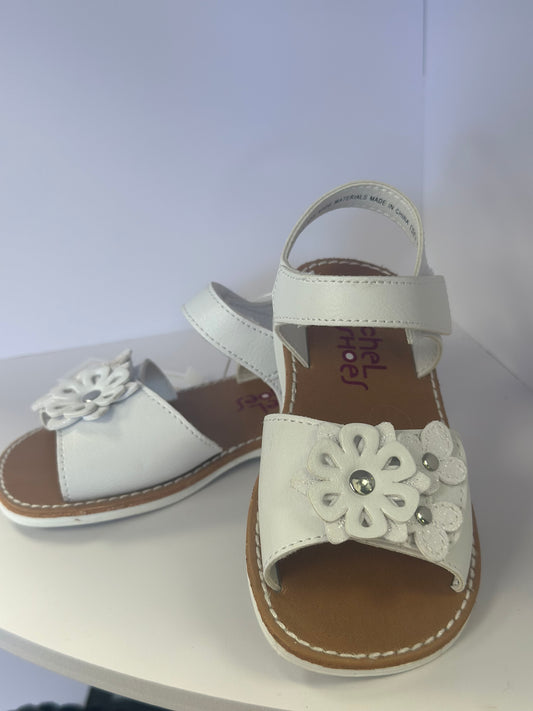Girls white flower sandals