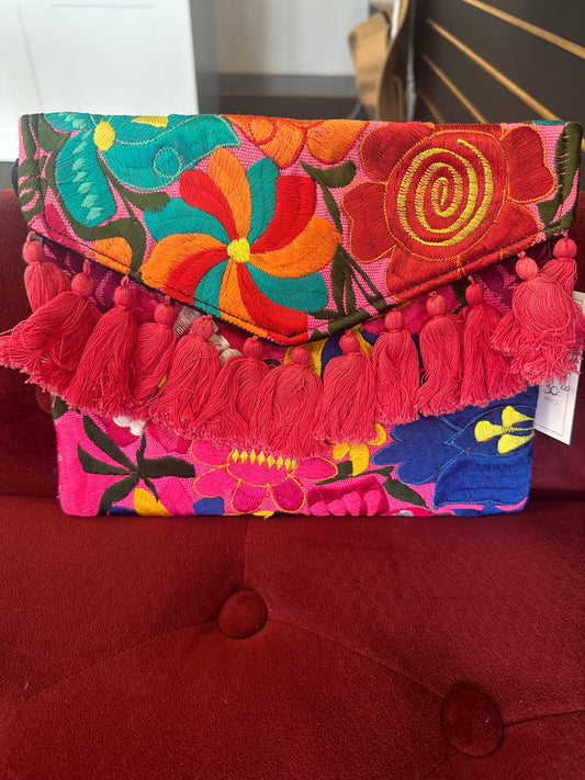 Colorful embroidered purse