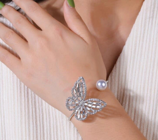 Silver butterfly bracelet