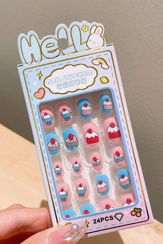 Ice cream press on nails