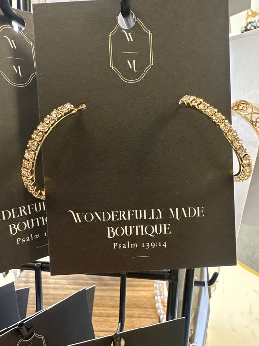 Medium hoops with rhinestones
