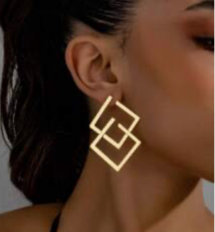 Long gold earrings