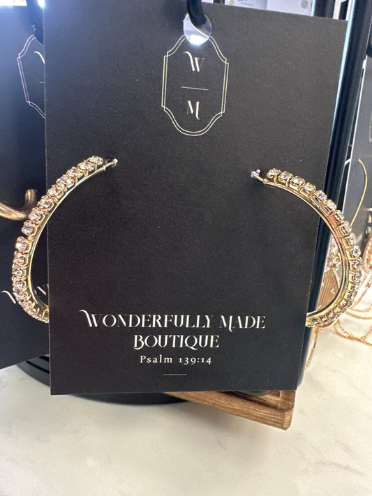 Large hoops with rhinestones