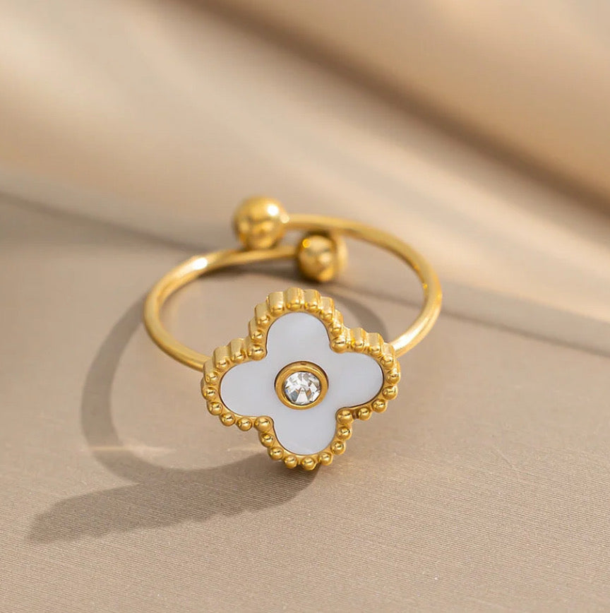 Black and white ring