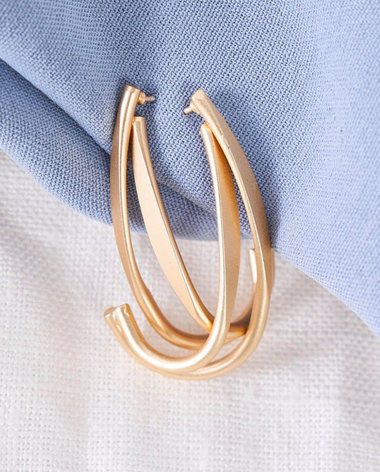 Gold Double Hook Earrings