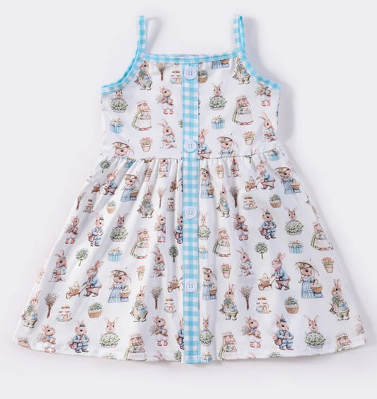 Blue bunny ruffle dress
