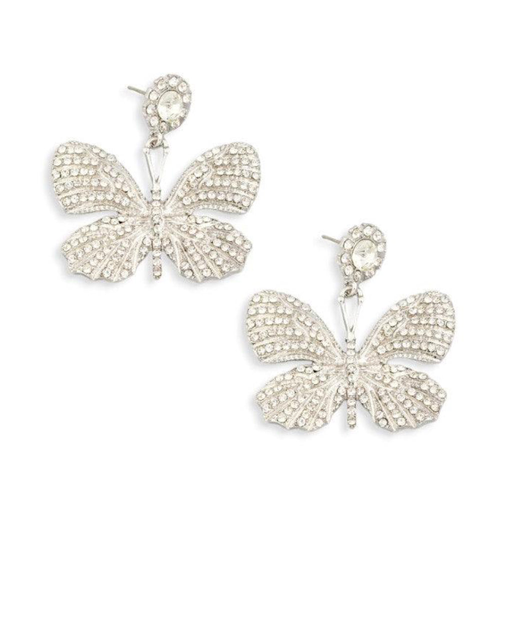 Rhinestone Clear Butterfly Earring
