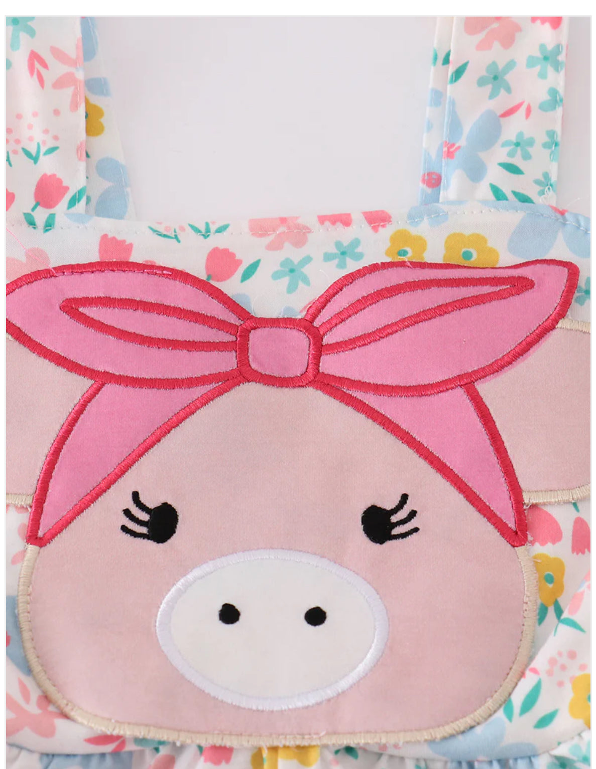 Pink floral pig jumpsuit