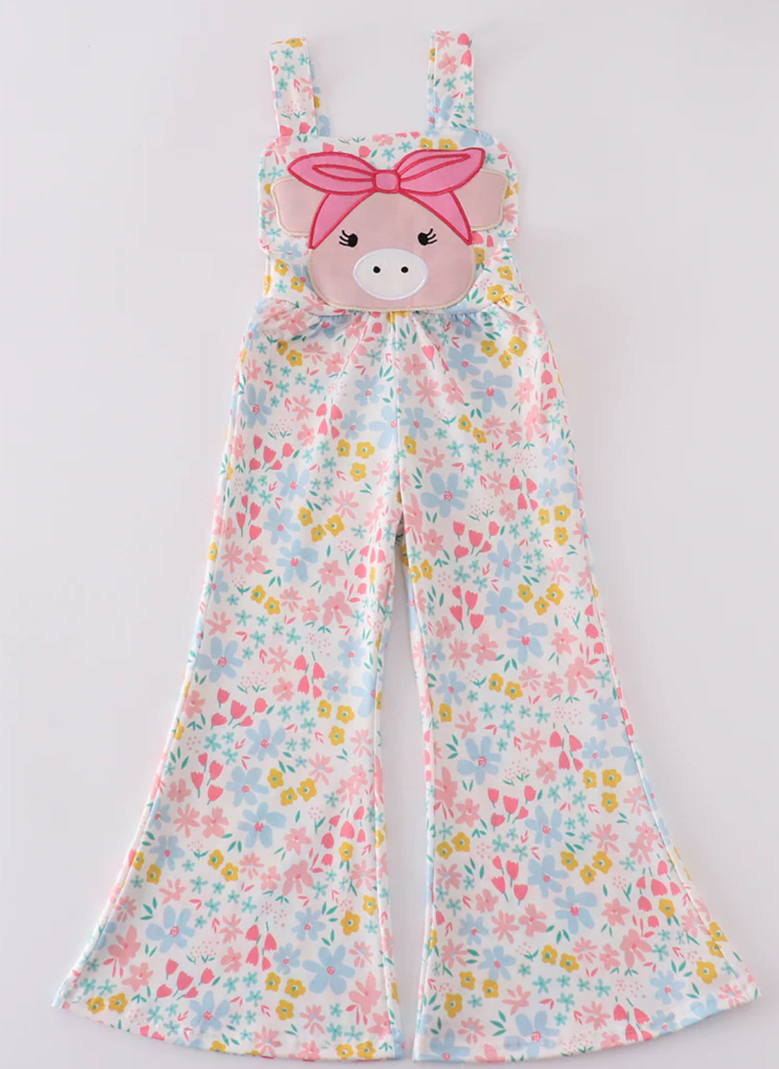 Pink floral pig jumpsuit