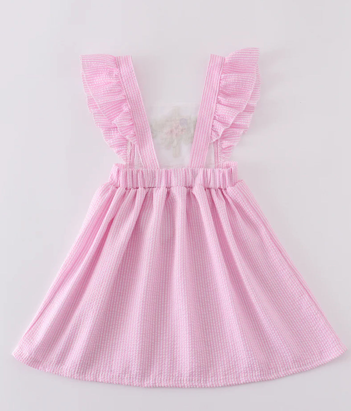 Pink cross embroidery dress