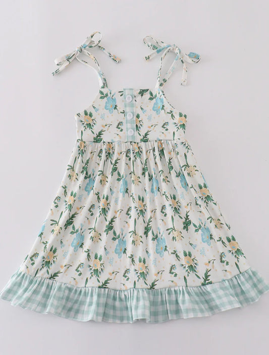 Green floral dress