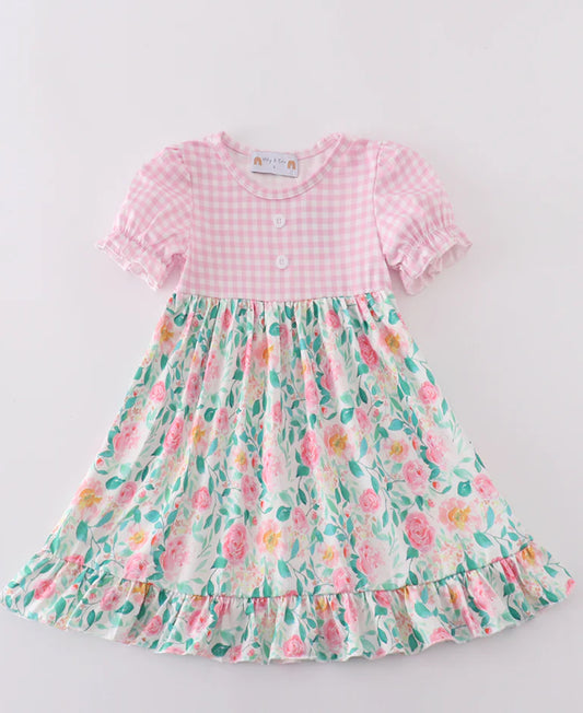 Pastel petal print dress