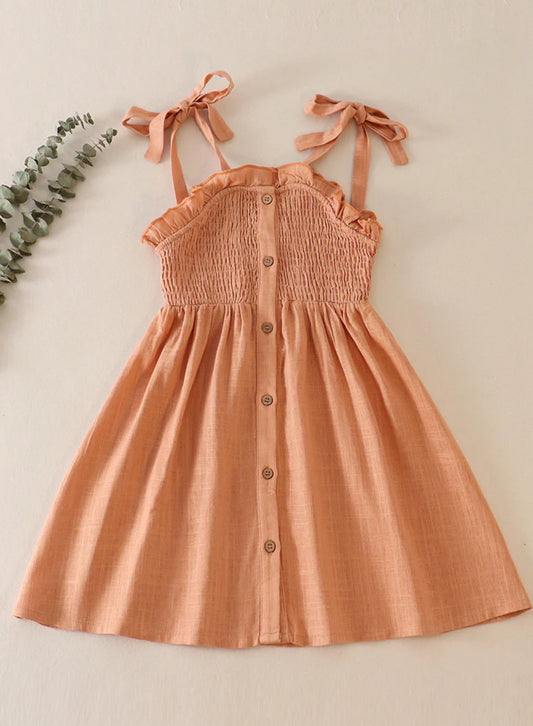 Coral button up dress
