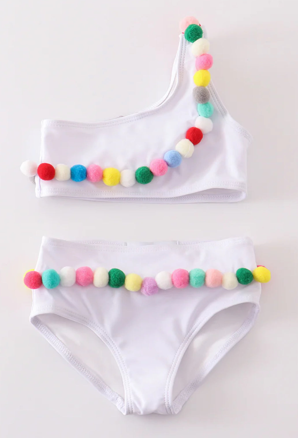 Multi color Pom Pom 2pc swimsuit