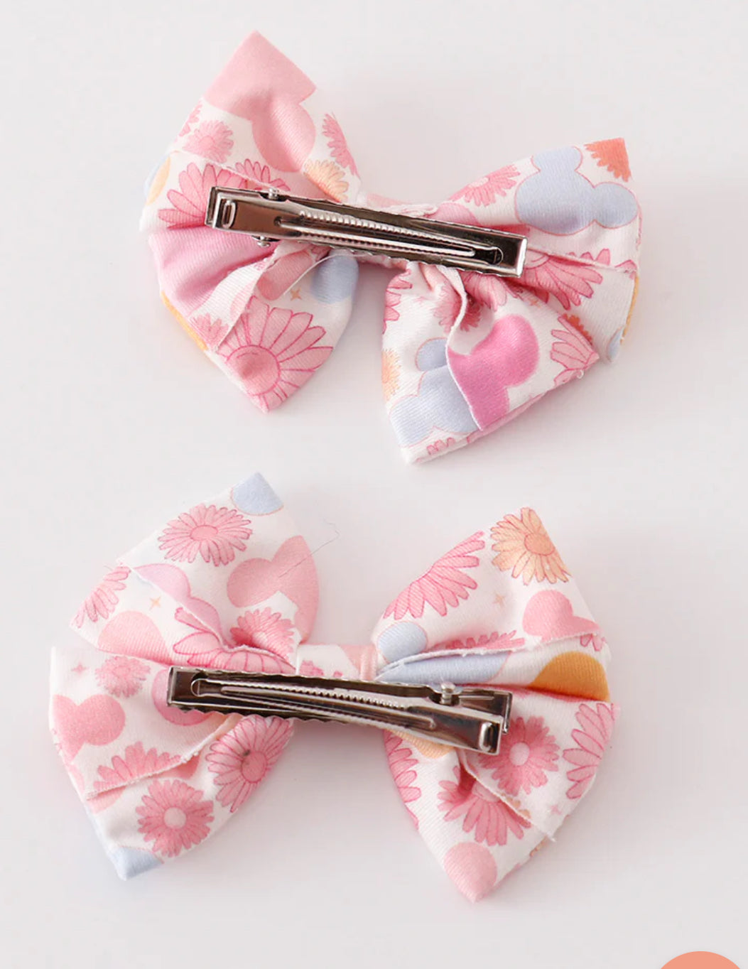 Pink flower print bows