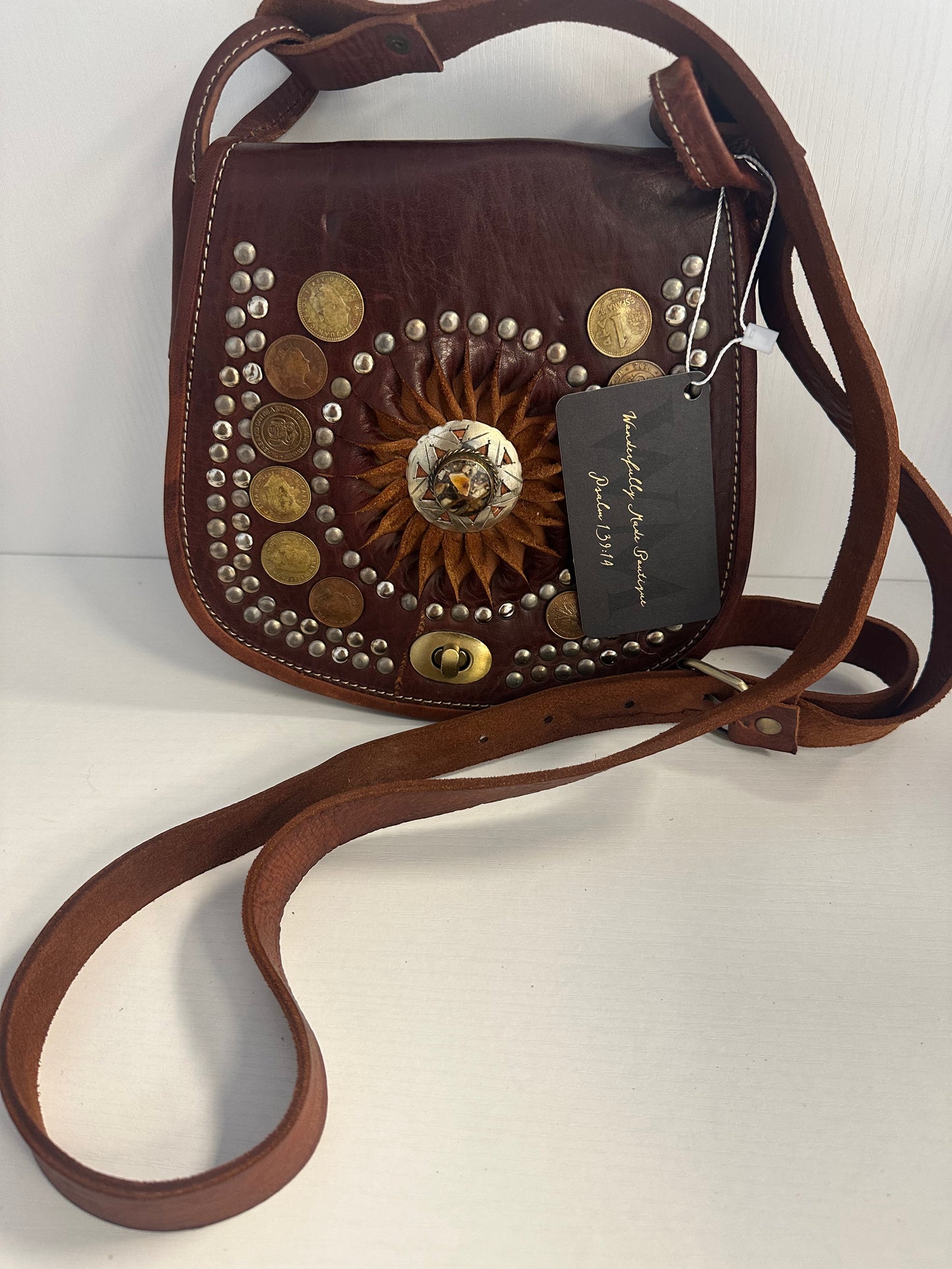 Small Zella leather crossbody with distinct touches