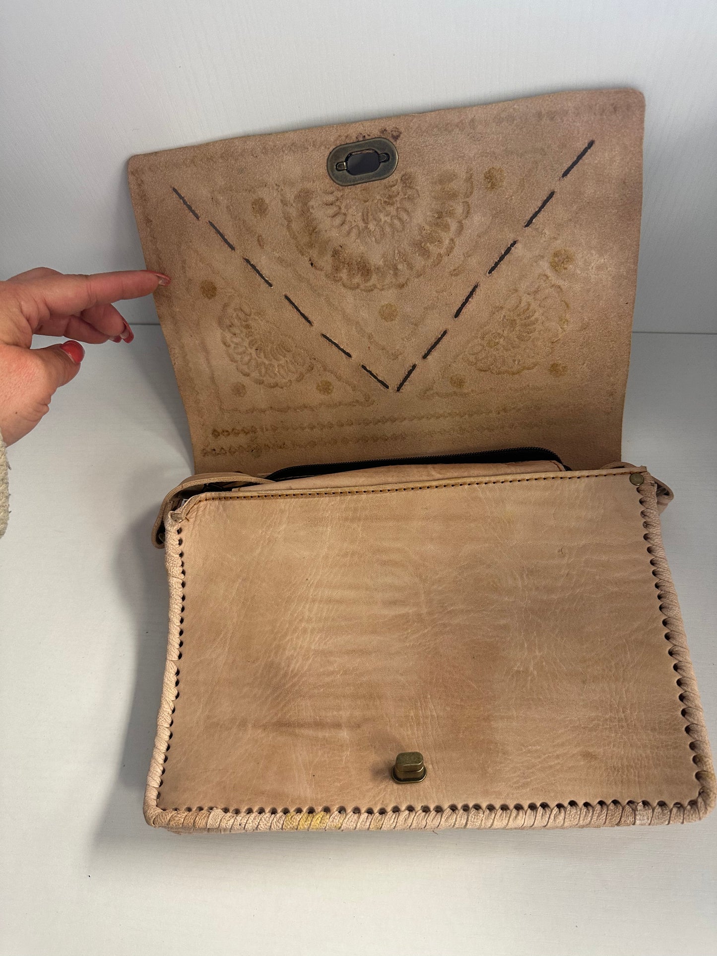 Rectangle small Alyssa leather crossbody