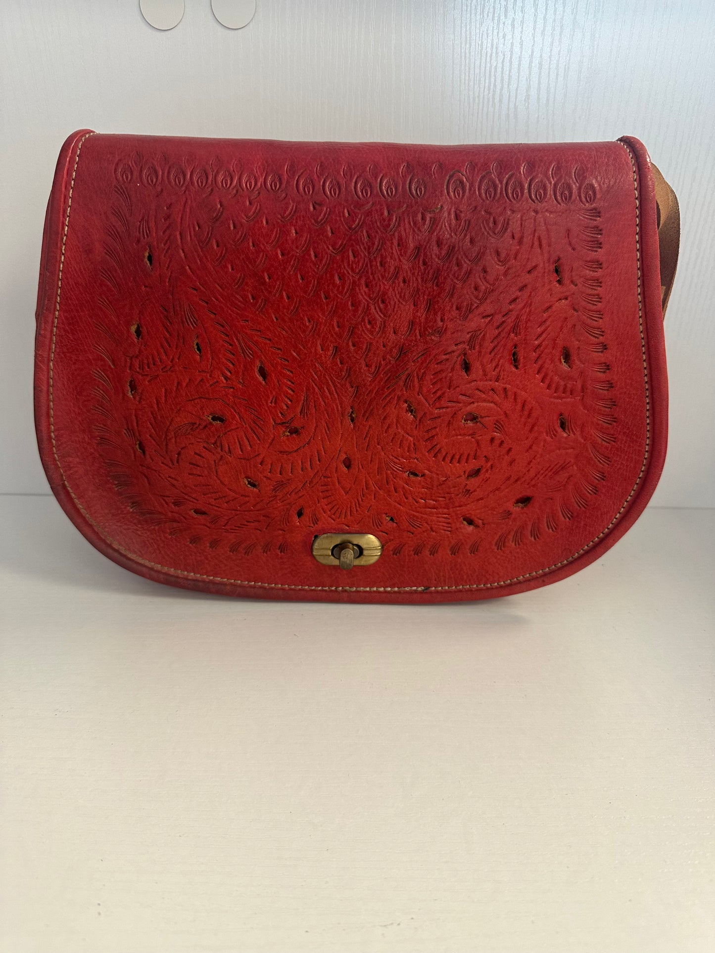 Medium red Alyssa leather cross body