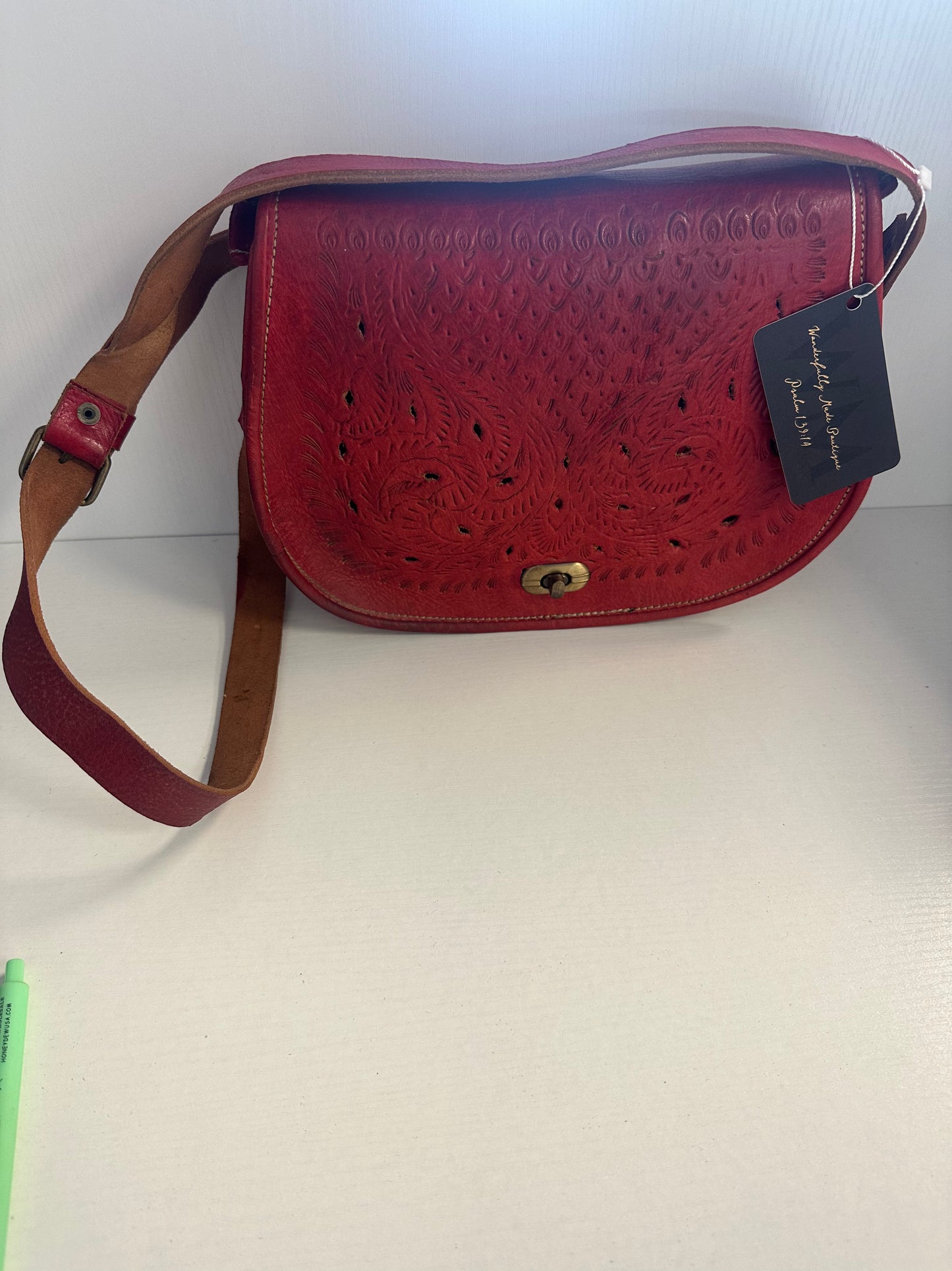 Medium red Alyssa leather cross body
