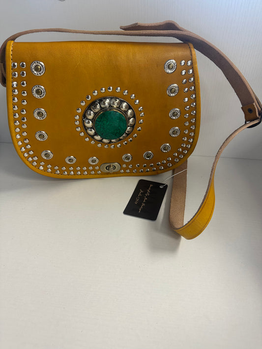 Medium Aaliyah crossbody bag with green stone