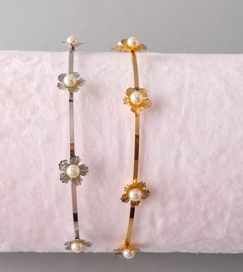 Silver and gold flower headband