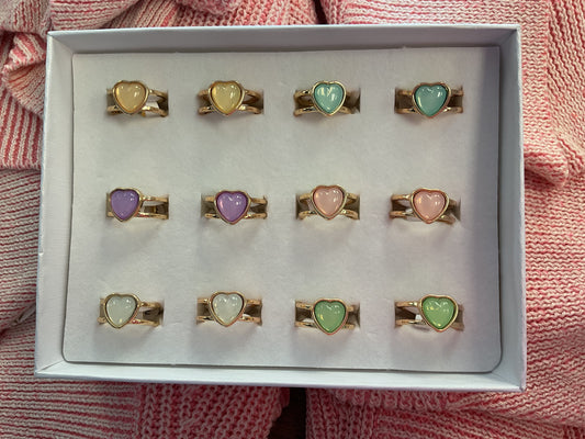 Girls heart rings