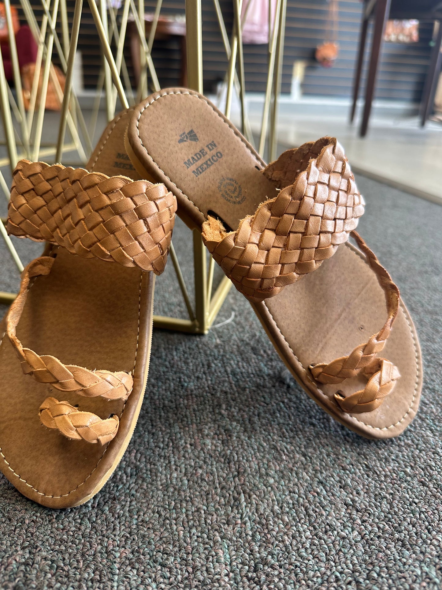 Brown leather summer sandals