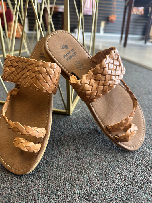 Brown leather summer sandals