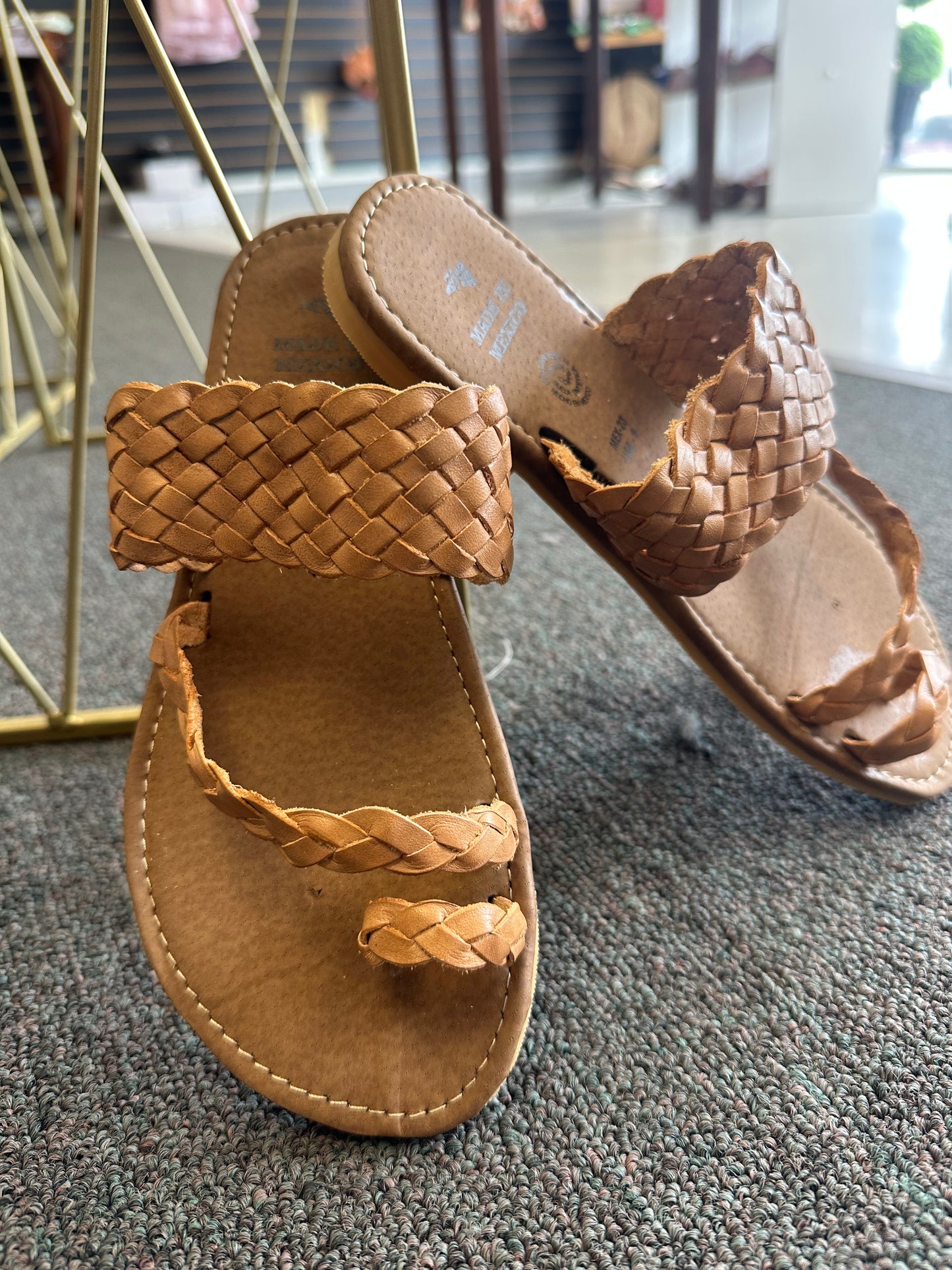 Brown leather summer sandals