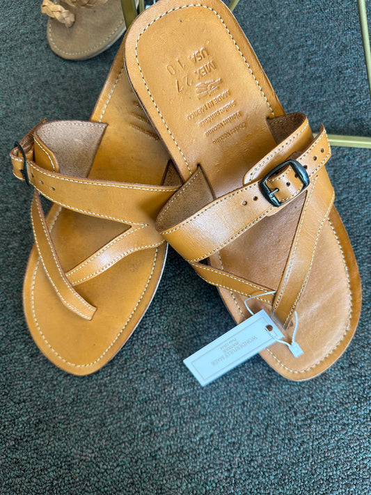 Brown leather sandals