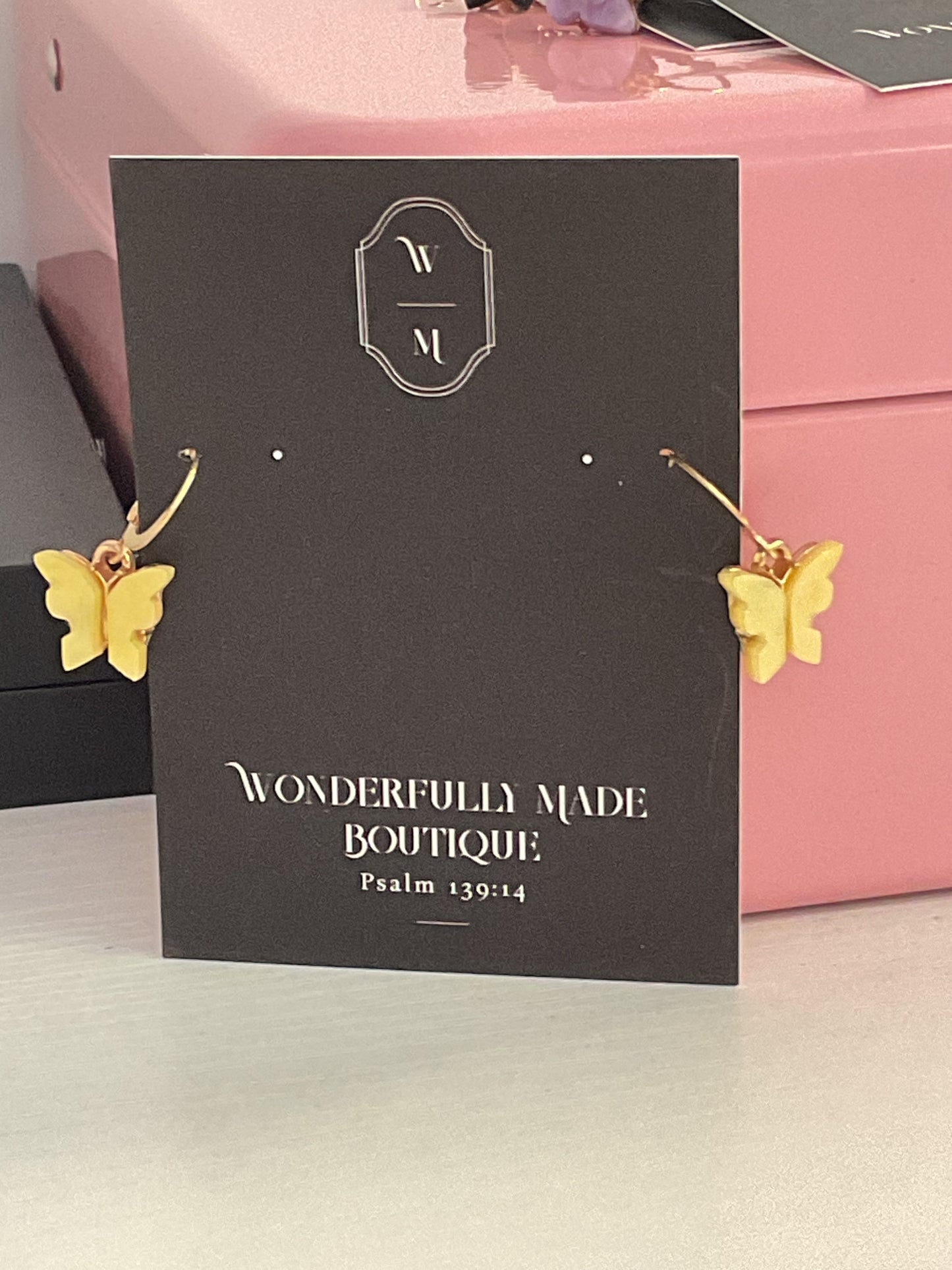Small yellow butterfly earrings