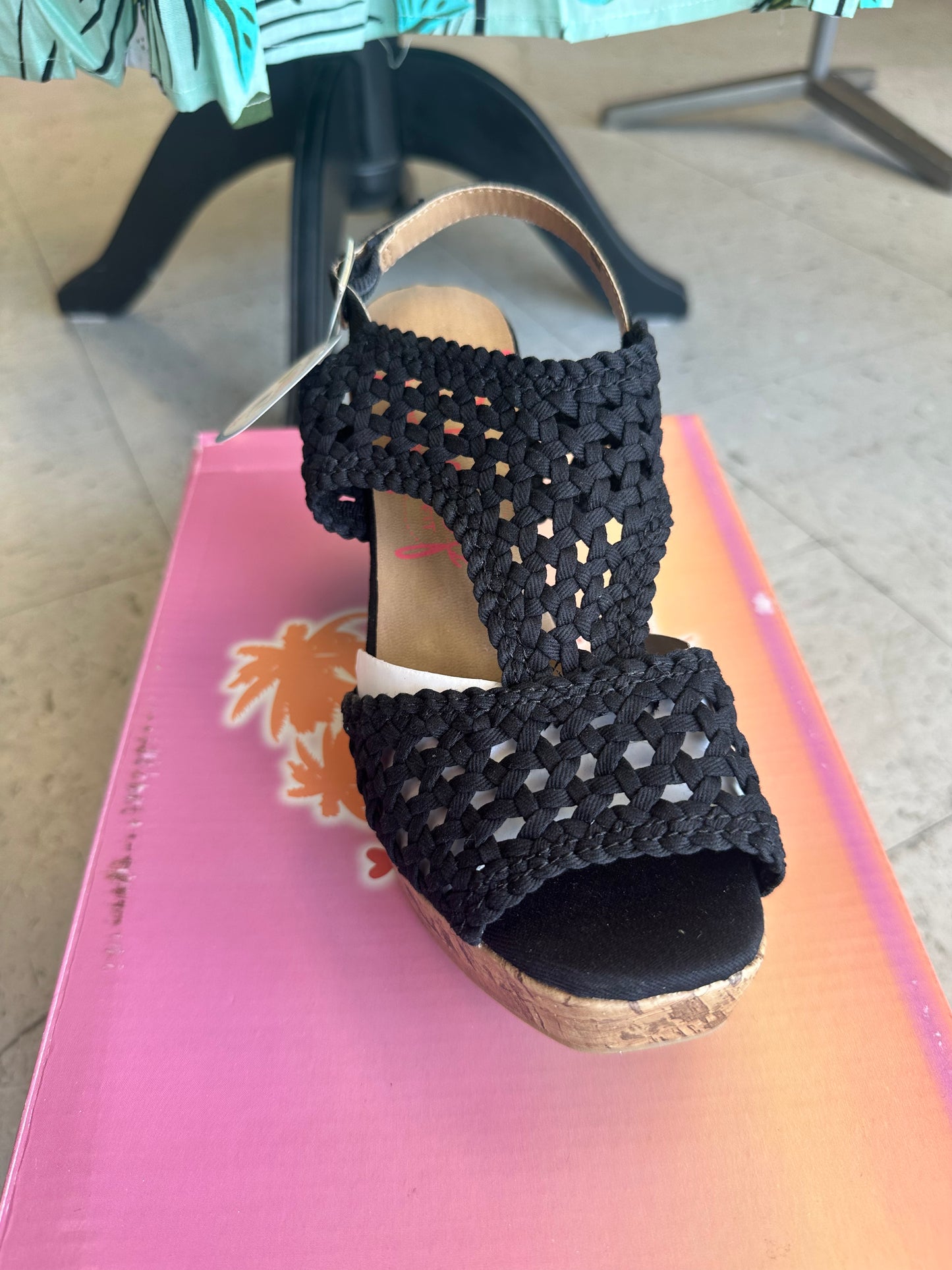 Black comfort wedges