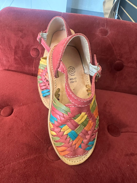 Girls Colorful leather huaraches