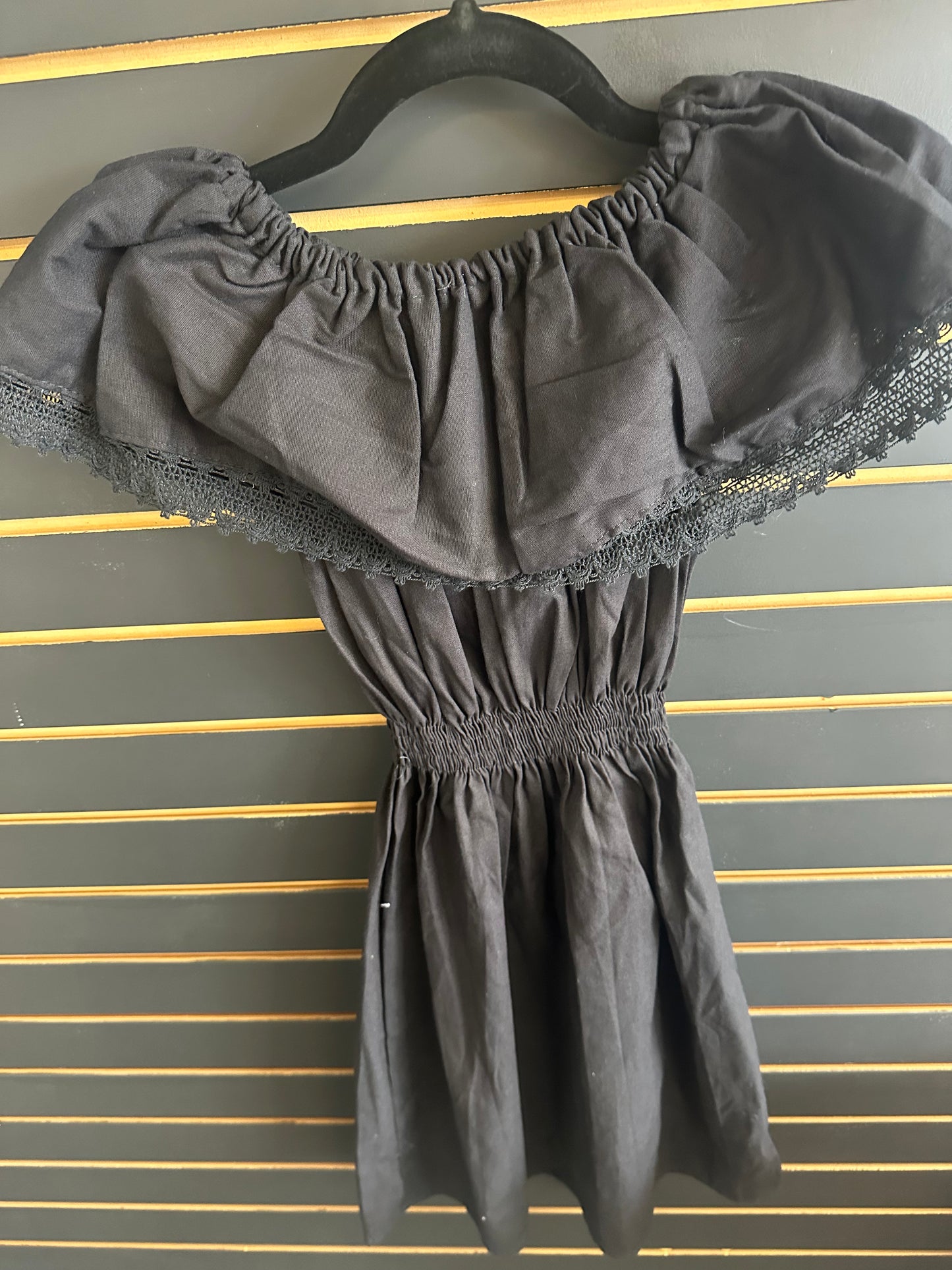 Girls Embroidered black dress